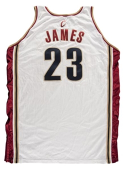 2003-04 Lebron James Game Worn Rookie Cleveland Cavaliers Home Jersey (MEARS)